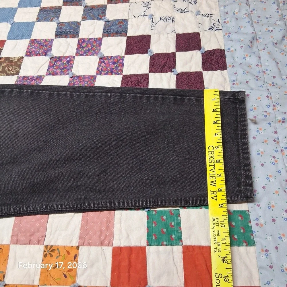 Levi 550 Jeans Men 38x34 Black Relaxed Tapered Denim Casual‎ Work Pants